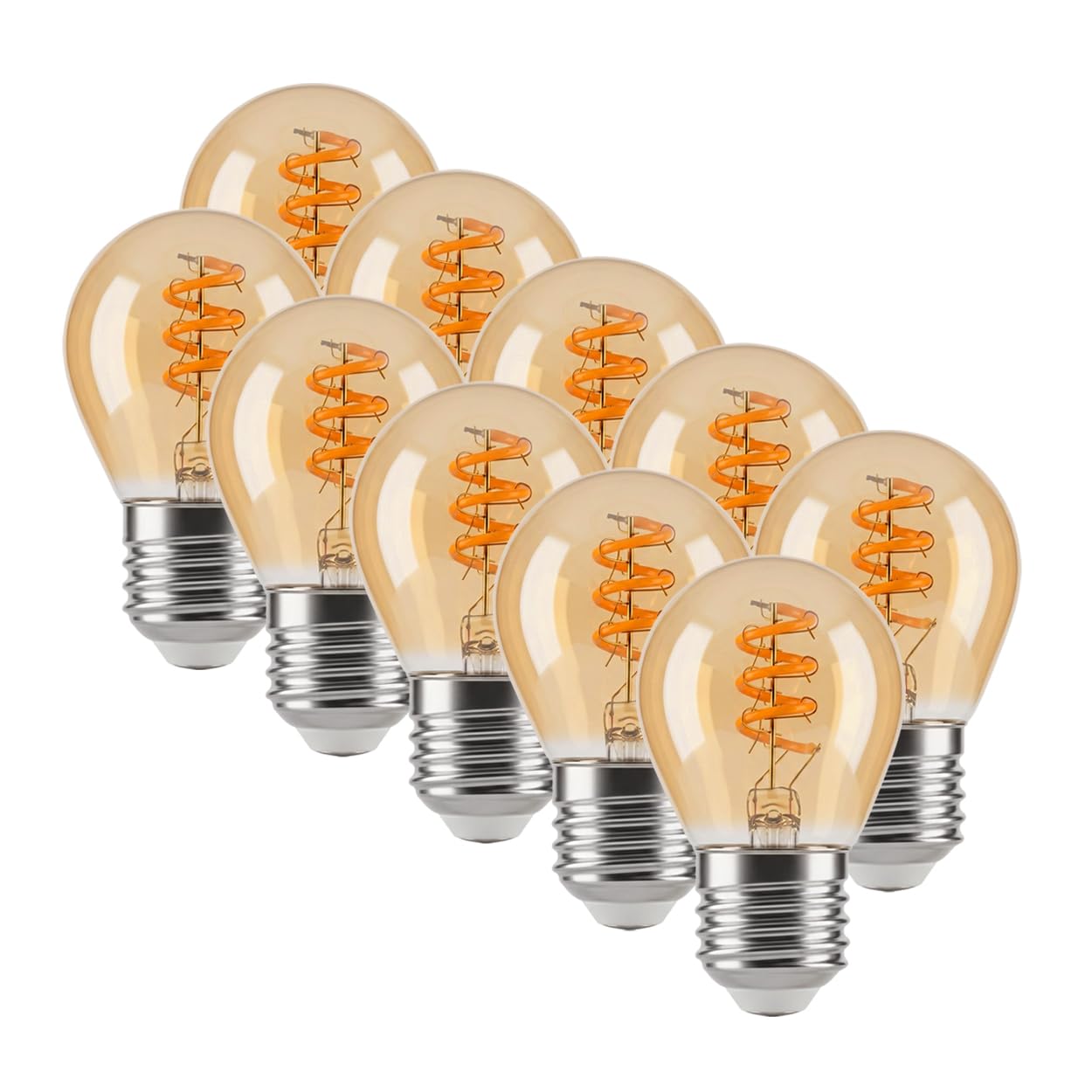 HOFSTEIN E27 LED Warmweiss Glühbirne Vintage Kugel 10er Set 4 Watt 220 Lumen 2200 Kelvin G45 Dimmbar Leuchtmittel für Gemütliche Atmosphäre In Wohnräumen
