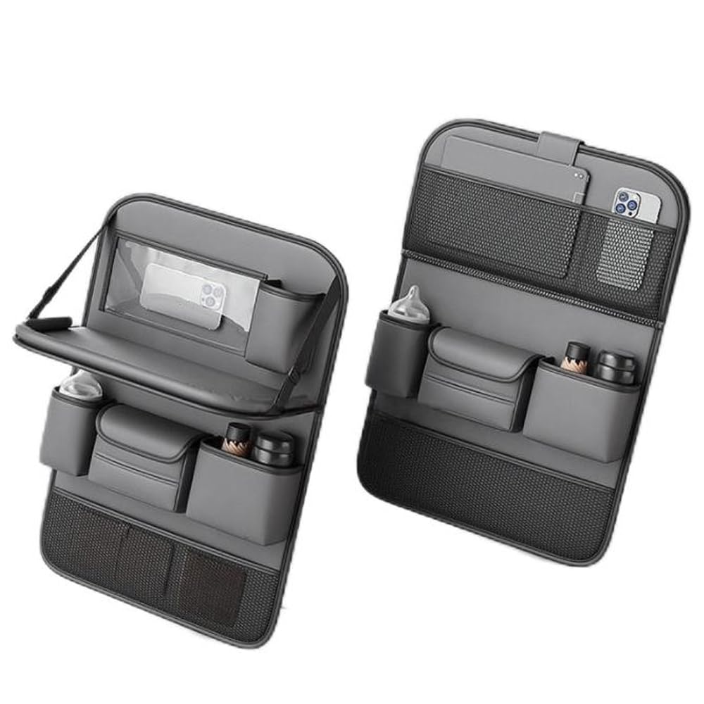 Coche Organizador Asiento Trasero para Kia Picanto RIO Ceed Stonic Soul Telluride Seltos XCeed, Organizador Asiento Coche Impermeable Protector Respaldo Accesorios Organizador de Asiento Trasero
