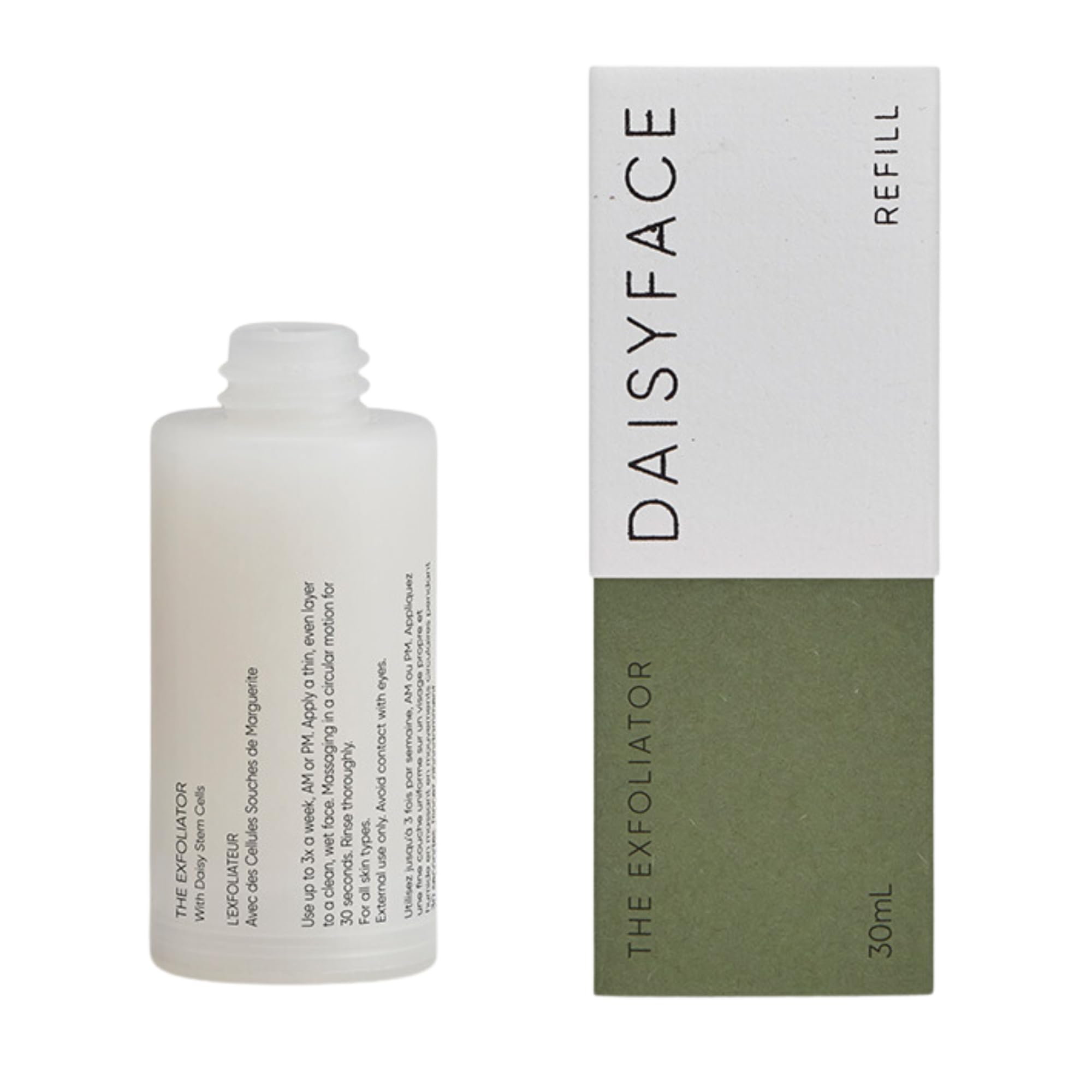DAISYFACE Brightening Face Exfoliator Refill 30ml, Gentle Exfoliation Refill with Daisy Stem Cells, Bamboo Powder & AHAs