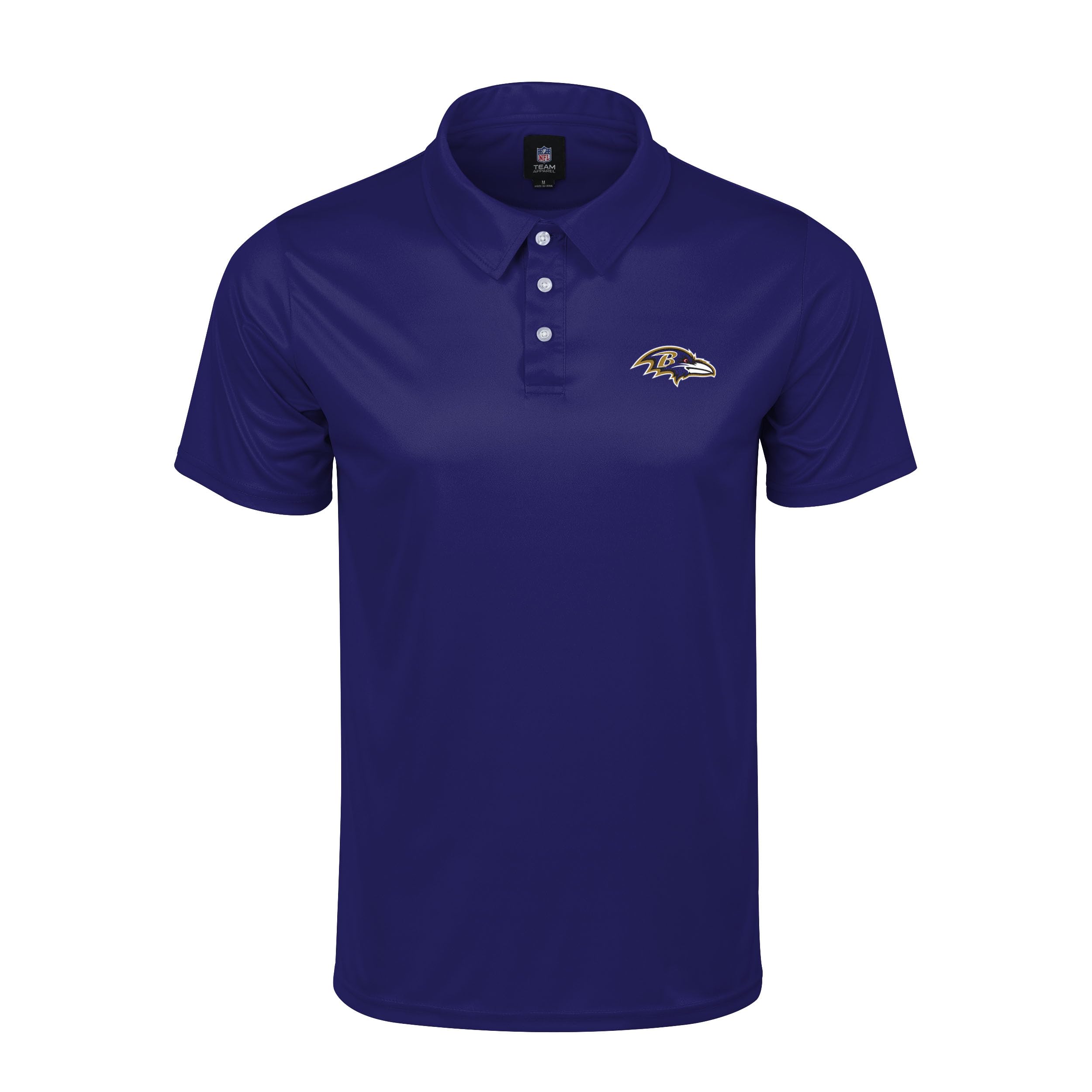 FOCO NFL Men's Officially Licensed Football Team Color Primary Logo Performance Short Sleeve Polyester Polo Shirt, Baltimore Ravens, Large — image 1