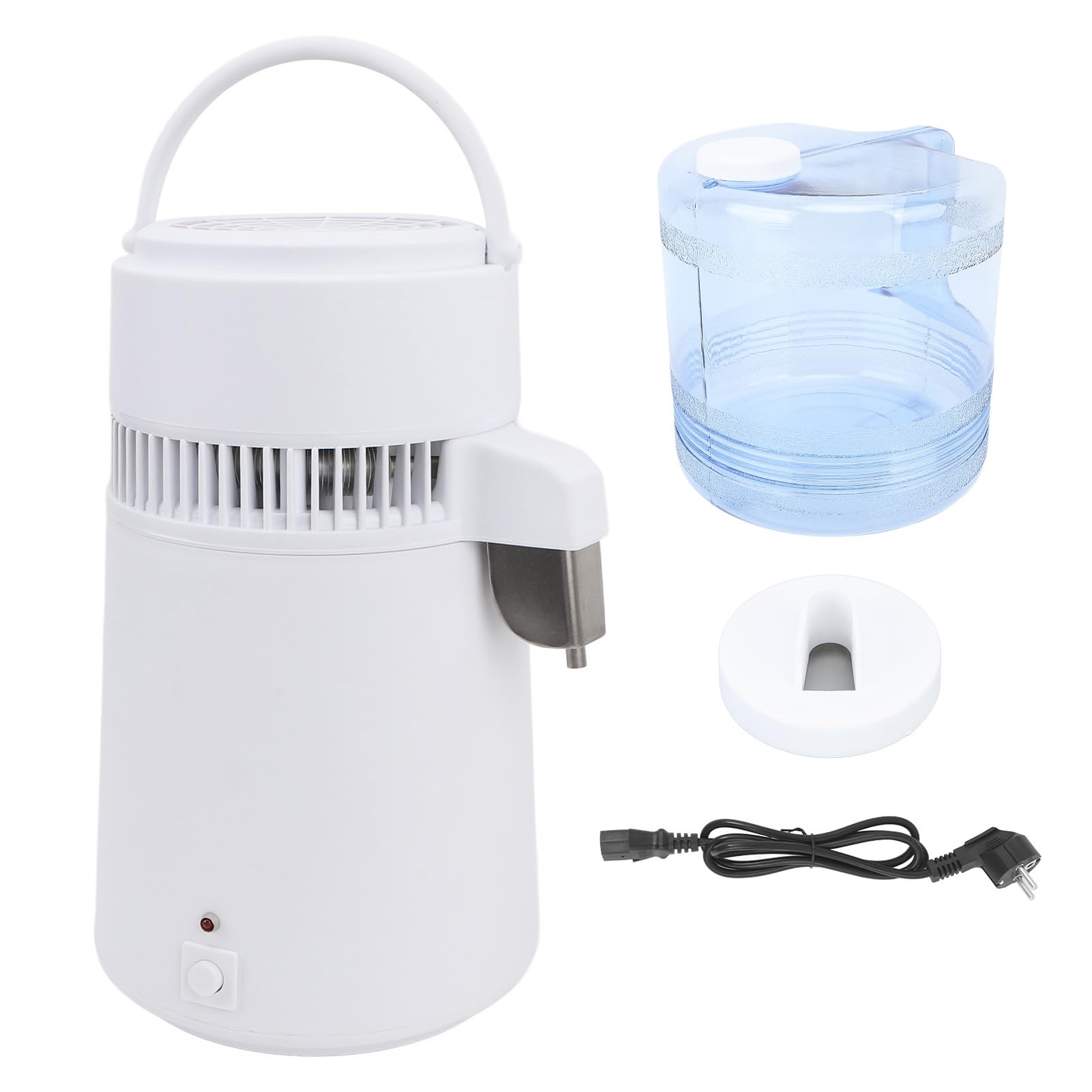 Fdit Destilador de Agua de 750W Acero Inoxidable 4L Apagado Automático Auto Power Off para Cocina Laboratorio Belleza CPAP (Enchufe europeo 220V)