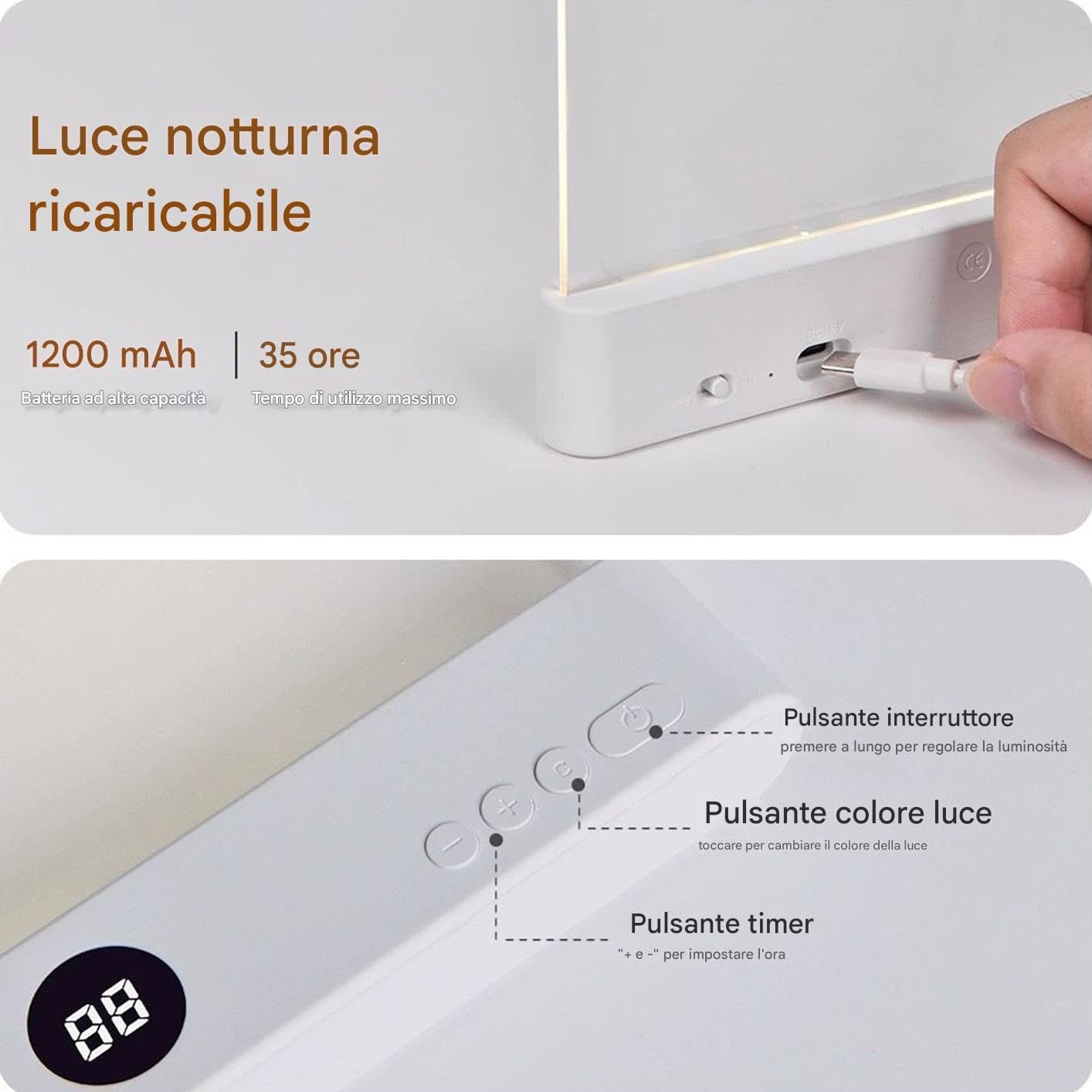 Flat Book Light, Clear Book Page-Light, Rechargeable LED Panel Plate Booklamp for Reading in Bed at Night with 3 Colors & Timer, Portable Bookmark Lamp, Clip on Full Page Study Lamp for Eye Protection