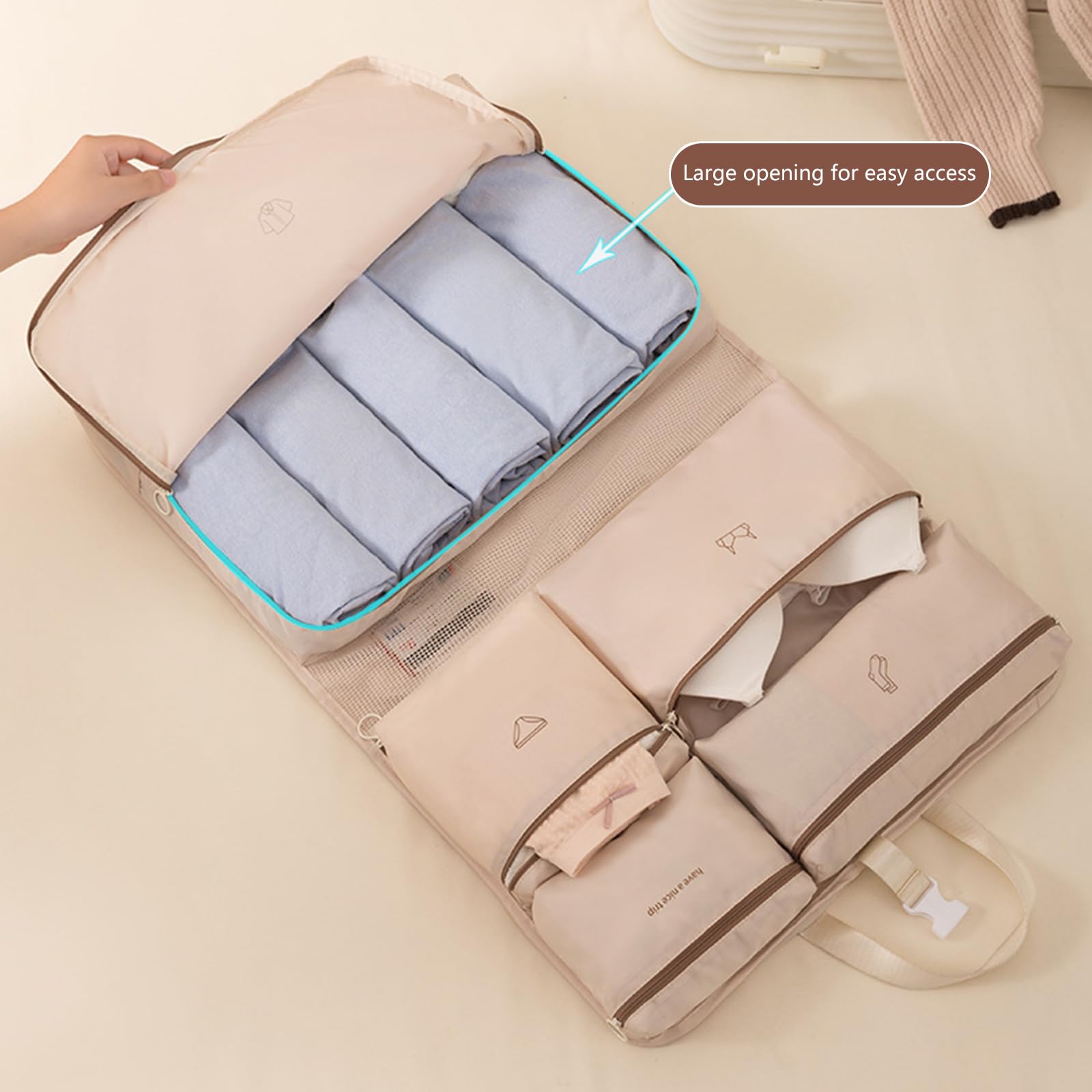 Mehrzweck-Reise-Aufbewahrungstasche, stabile Organizer für Kleidung und Accessoires, mit mehreren Schichten, Kleiderschränke, Hängetasche