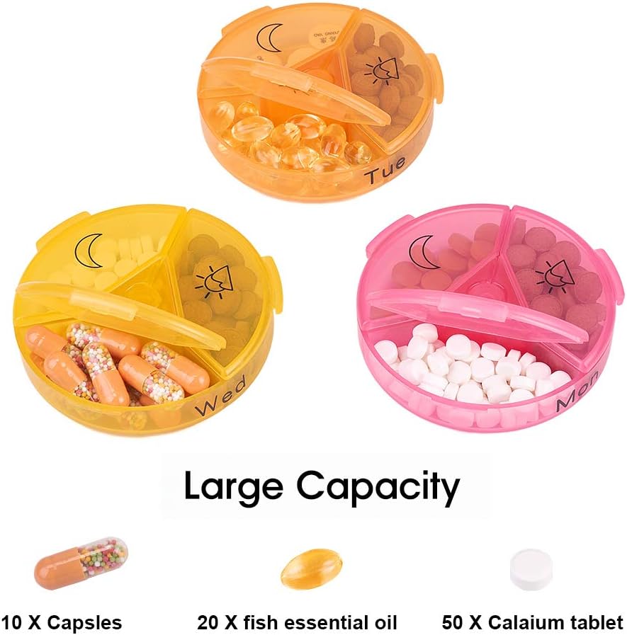 Bеѕt Cуbеr Mоndау 🔥 Daily Pill Organizer 3 Times a Day, Large Weekly Pill Box Morning Noon Evening, 7 Day Pill Container Case with Moisture-Proof Design, Portable Travel Container for Vitamins, Fish Oil, Supplements