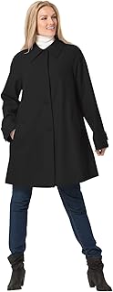 Women's Plus Size Wool-Blend Classic A-Line Coat