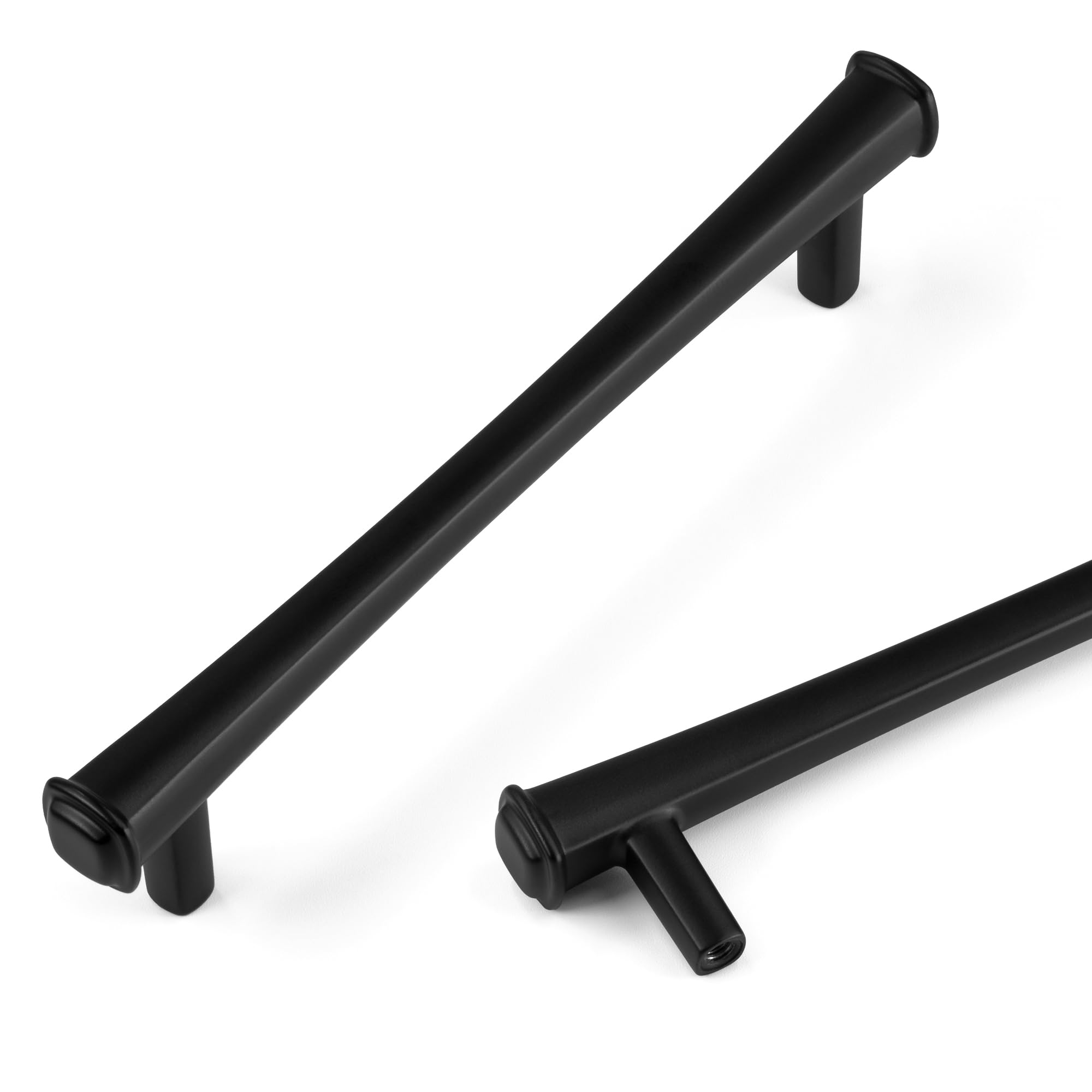 HESTIA HARDWARE 10 Pack Black Cabinet Pulls 5 Inch (128mm) | Drawer Handles for Kitchen, Bathroom Cabinets (Z21.128mm.10.D)