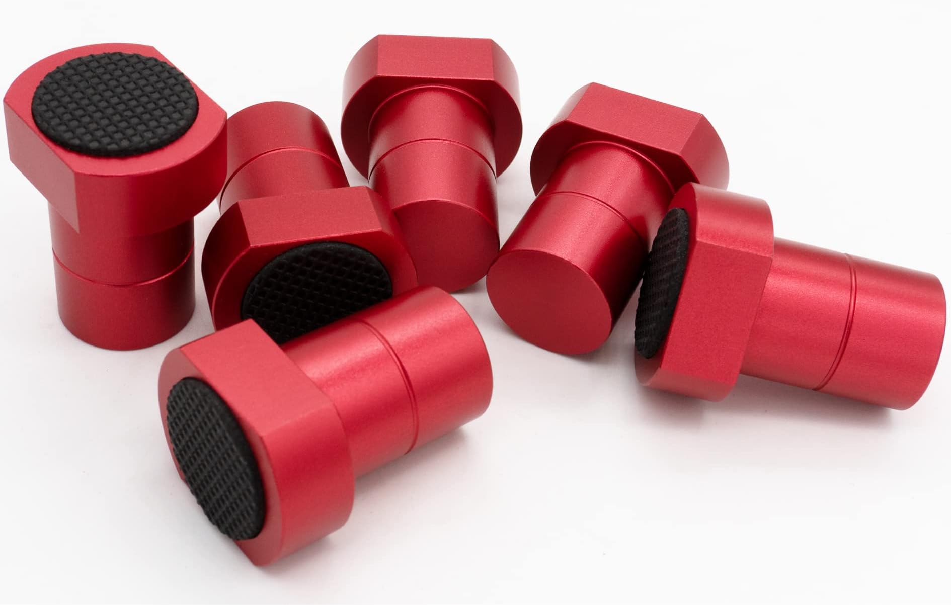 6-Pack Aluminum Alloy Bench Dogs with Non-Slip Pads - 3/4-Inch (19mm) Workbench Dog Hole Accessories for Woodworking and MFT Stops