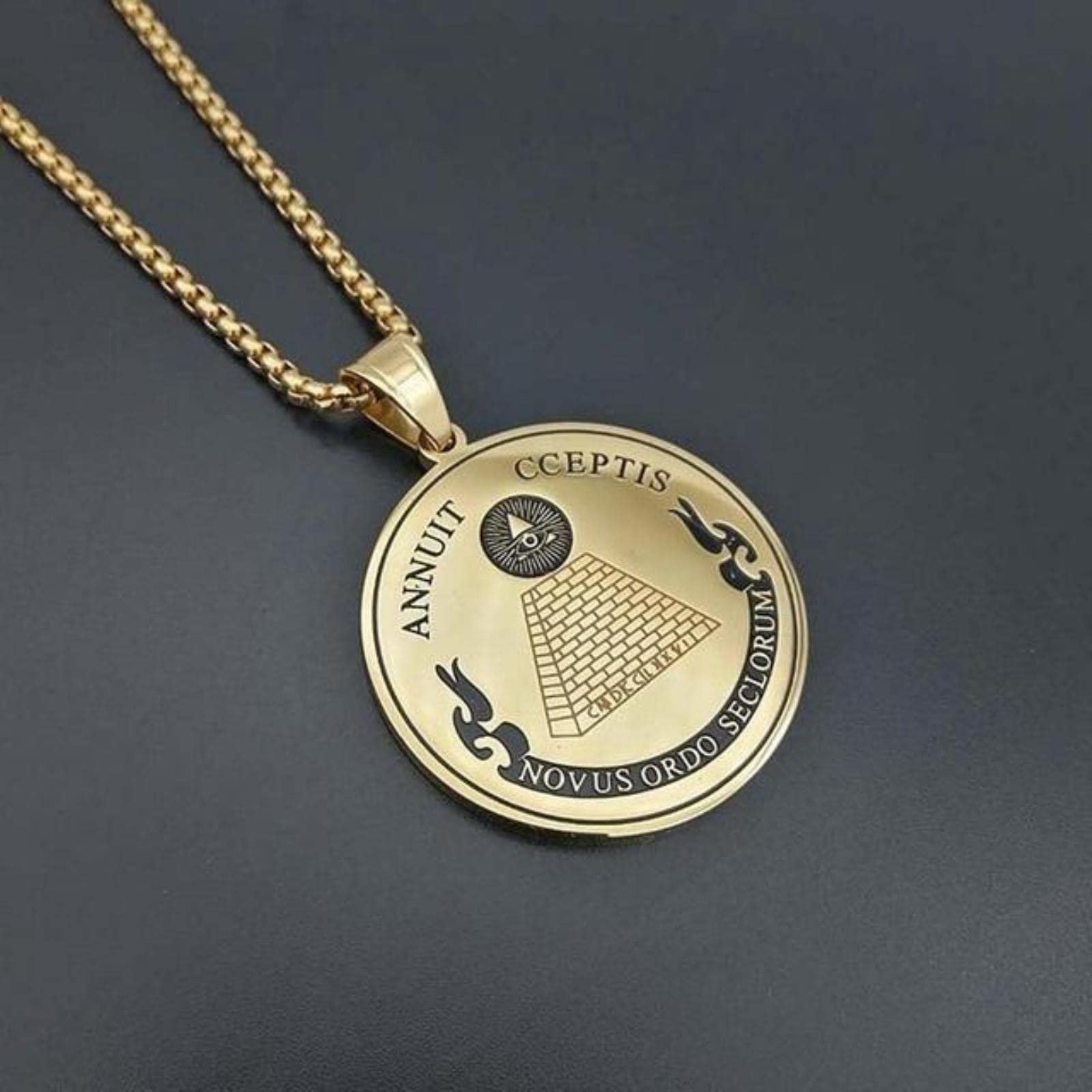 Collana Catena Acciaio Inox Ciondolo Occhio Di Horus Croce Egiziana - Foto 12