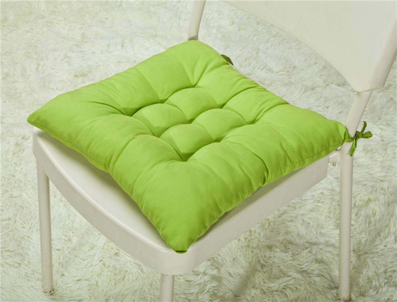 Lot 2 Coussins D’Assise Rembourrés 38×38×5 Cm Avec Attaches – Orange – Intérieur & Extérieur – Cuisine, Jardin, Terrasse