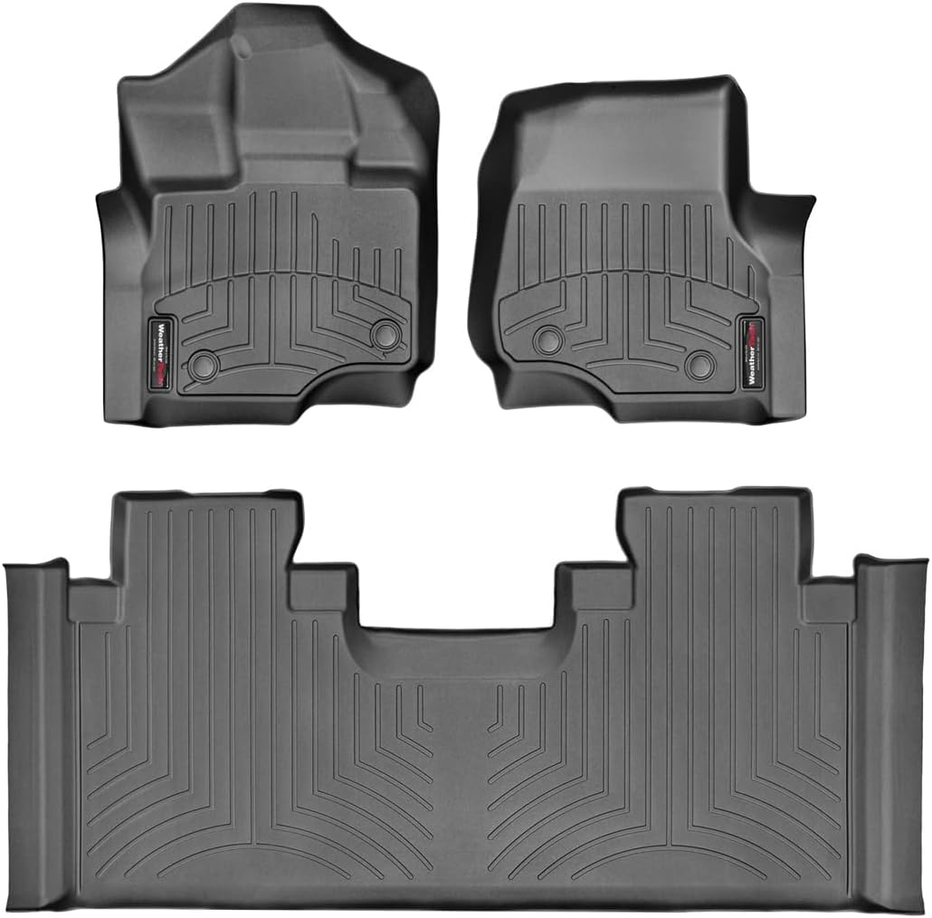 WeatherTech Custom Fit FloorLiners for Ford F-150, F-150, F-150-1st & 2nd Row (44697-1-5), Black