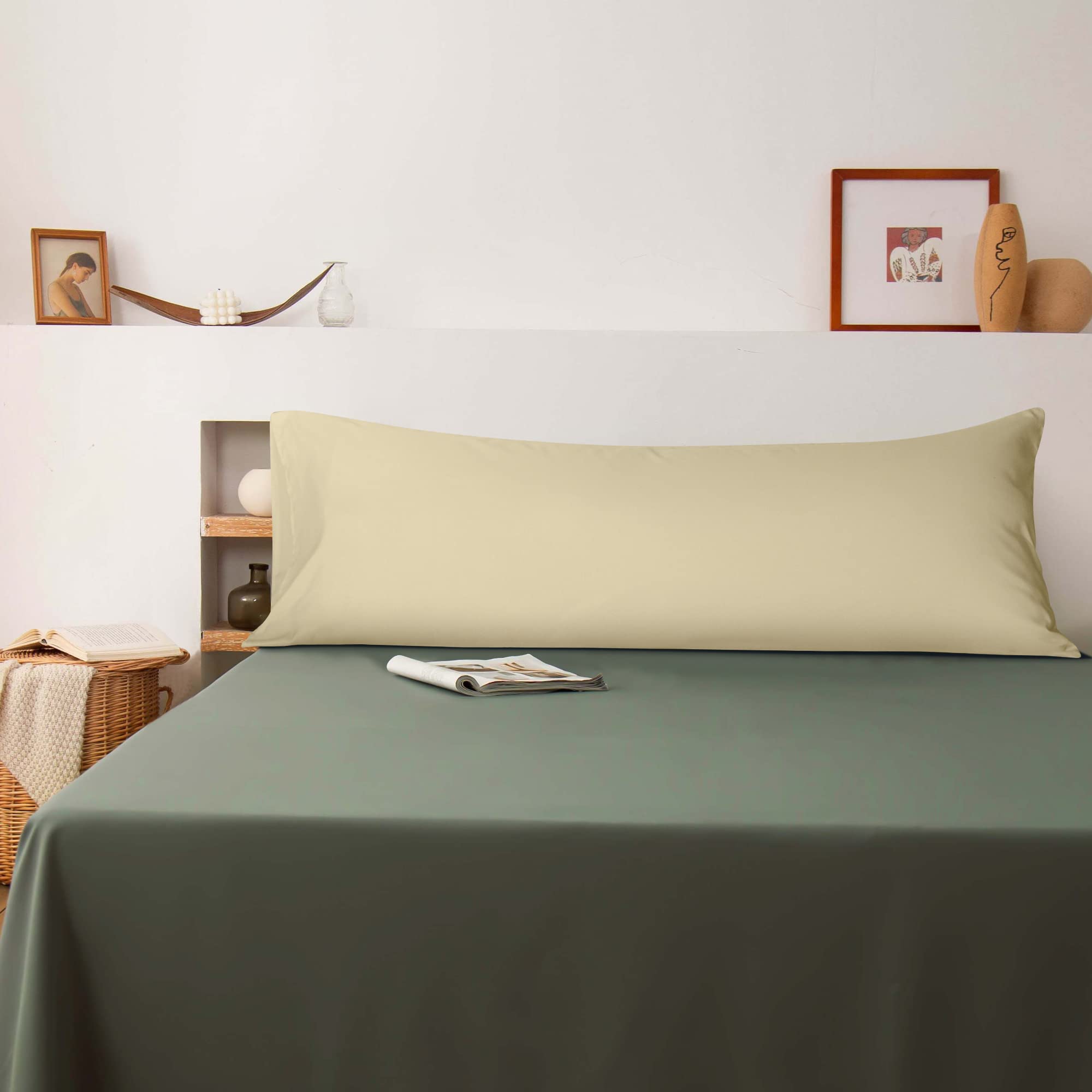 BEDSUM Fundas de almohada de microfibra, ultra suaves y resistentes a las arrugas con cierre de sobre.