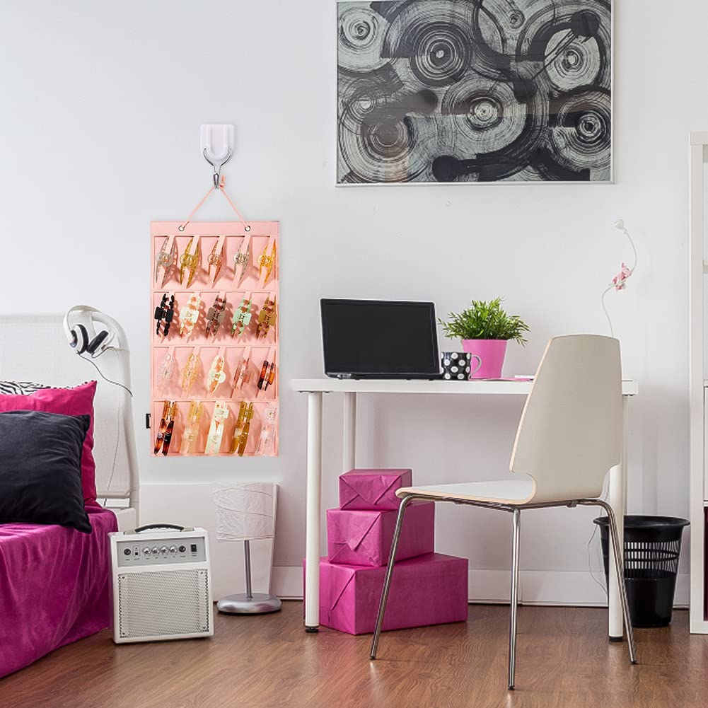 Hair Claw Clip Organizer Holder, Hanging Hair Clips Holder, Hanging Claw Clips Storage for Women Girls, Hair Clip Stand Holder for Wall, Door, Closet, Hair Clips Display for Teen Girls