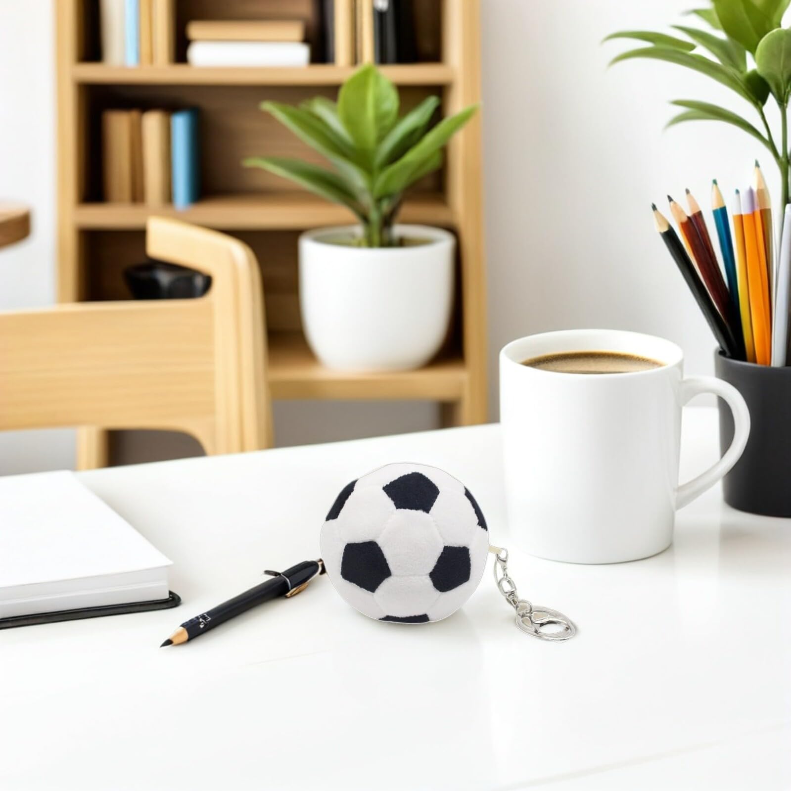 ABOOFAN Calcio a Forma di Pallone da Calcio in Peluche Portachiavi Resistente e Unico Superficie Morbida e Comoda come Decorazione per Borsa e Regalo per Ragazzo Ragazza