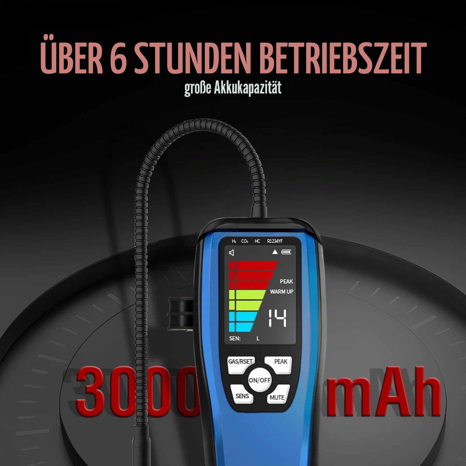 Kältemittel Lecksuchgerät, ALD-200 Freon Lecksuchgerät, batteriebetrieben, Freon-Sniffer, Halogen Detektor für R32, R454B, R134A, R410A, R22, R1234YF, R600a, R290, FCKW, HFCKW, HFKW, HCs, HFO