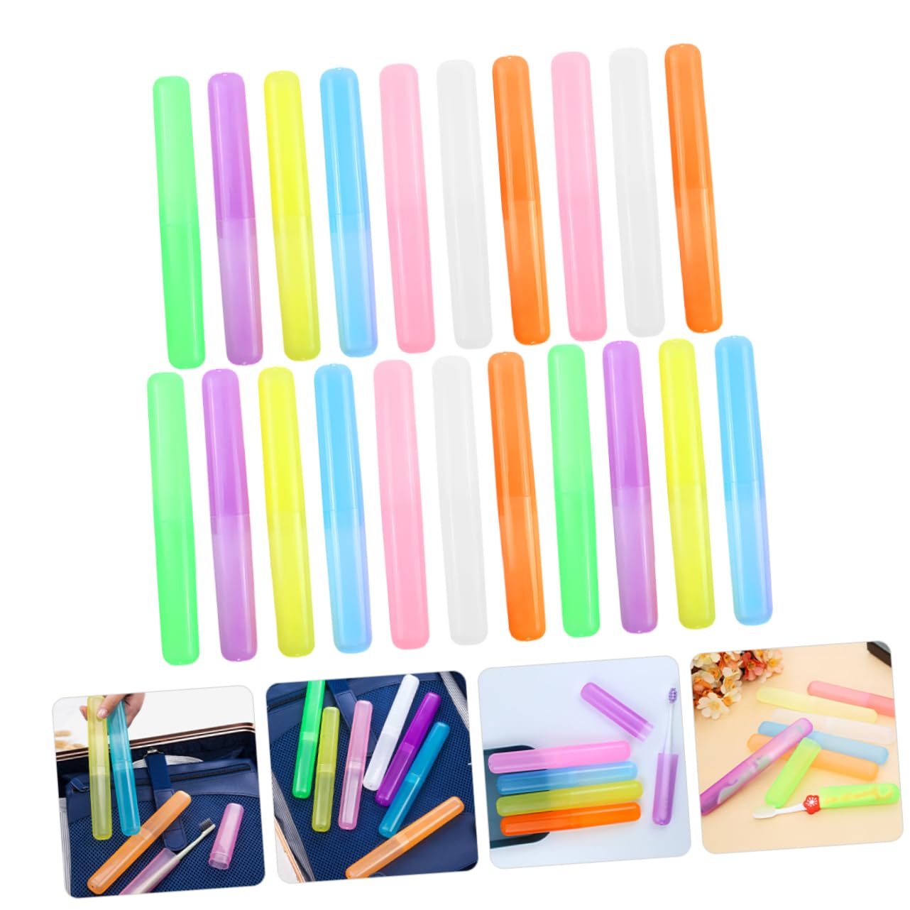 MAGICLULU 4 Set Custodia Per Spazzolino Color Caramello Portaspazzolini Custodia Da Viaggio Porta Spazzolini Coperture Per Spazzolini Da Denti Porta Dentifricio Pp 21 Pezzi * 4