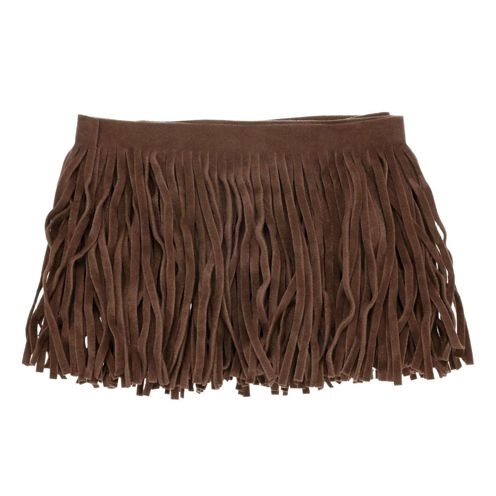 M METERXITY PU Leather Fringe Trim, 1 Yard 4 Inch Dark Brown Double Side Suede Tassel Sewing Trim for DIY Craft/Sewing Dress Costume/Bags Shoe Decoration, Fringe Tassel — image 1
