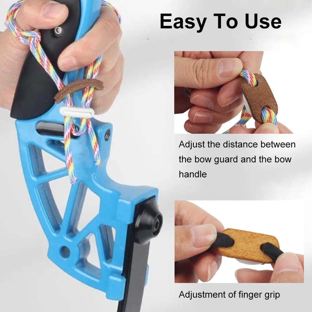 Sangle de Tir à l'arc,Tir à l'arc Doigt Sling,Tir Arc Finger Sling,Dragonne Doigts tir à l'arc,Sangle Réglable Raite à Main,Réglable Corde d'arc Tir à l'arc de Doigt d'arc Classique
