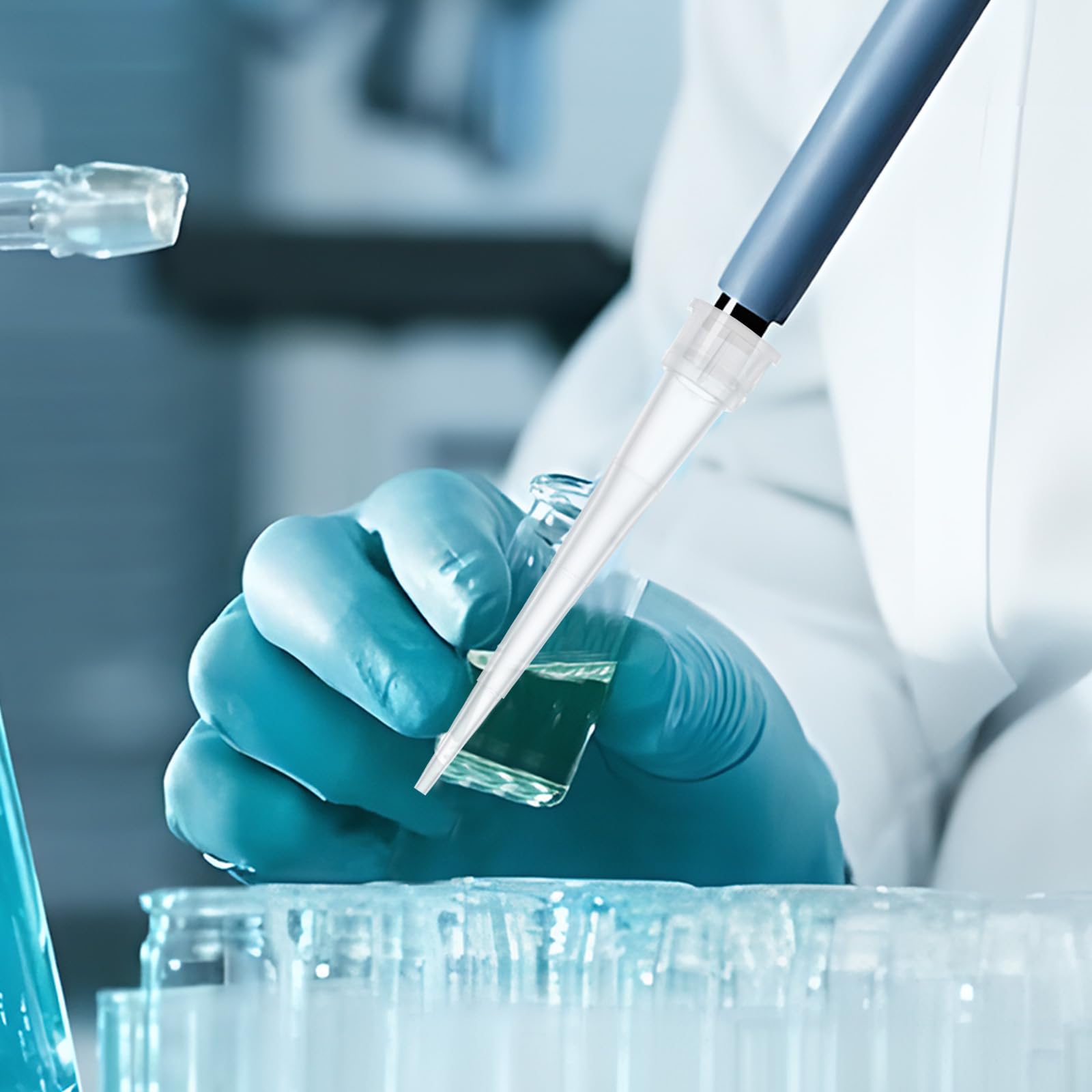 10.000 puntas de pipeta de laboratorio, puntas de pipeta universales, de plástico de laboratorio, puntas de pipeta micro para laboratorio, experimentos de laboratorio, polipropileno (10 μl)