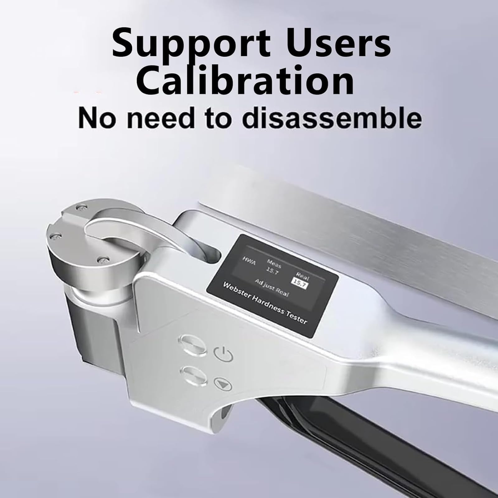 Probador de dureza portátil, pantalla LCD, medidor de dureza digital con almacenamiento automático de datos, durómetro de metal de 6 escalas para aluminio, latón, cobre, acero inoxidable