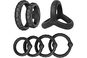 Evyleen 6 Different Sizes Silicone Penis Rings for Erection Enhancing