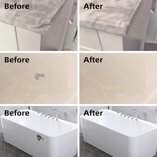 Miniatura 4 de Globalcom Kit de reparación de azulejos y granitomármol, kit de reparación de encimeras de piedra de porcelana y cuarzo para astillas, abolladuras,