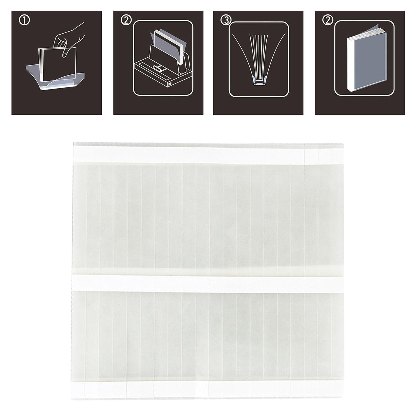 50 Pezzi di Strisce Adesive Termiche Eva per Rilegatura, Strisce Adesive Termofusibili per Macchine per Rilegatura, Accessori per Rilegatura, Material, 100 Pezzi