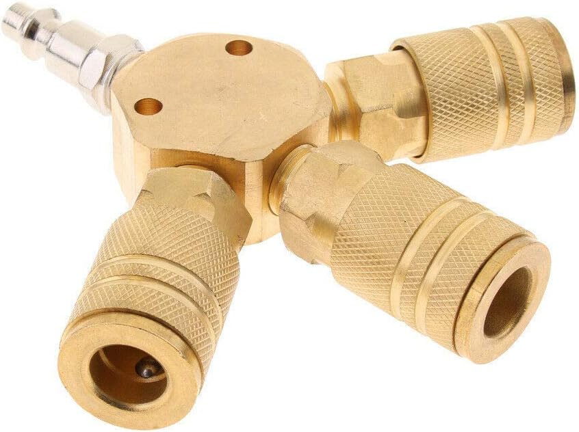 1/4 Hydraulic Quick Coupler Set Of 2 Pekdi 3 Way Manifold Block Splitter Quick Connect Air Hose... Propane Splitter 2 Way - Foto 3