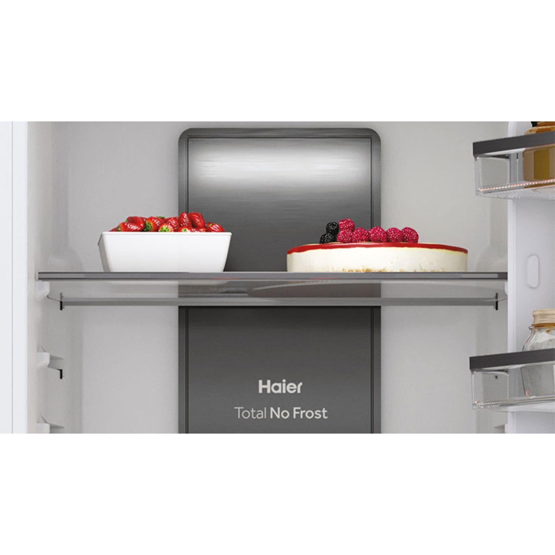 Haier HBB 177 TNF DE Einbau-Kühl-Gefrier-Kombination/Festtürtechnik/zweitürig/NoFrost Kältetechnologie/Nutzvolumen 241 l/Gefrierteil unten, Weiß