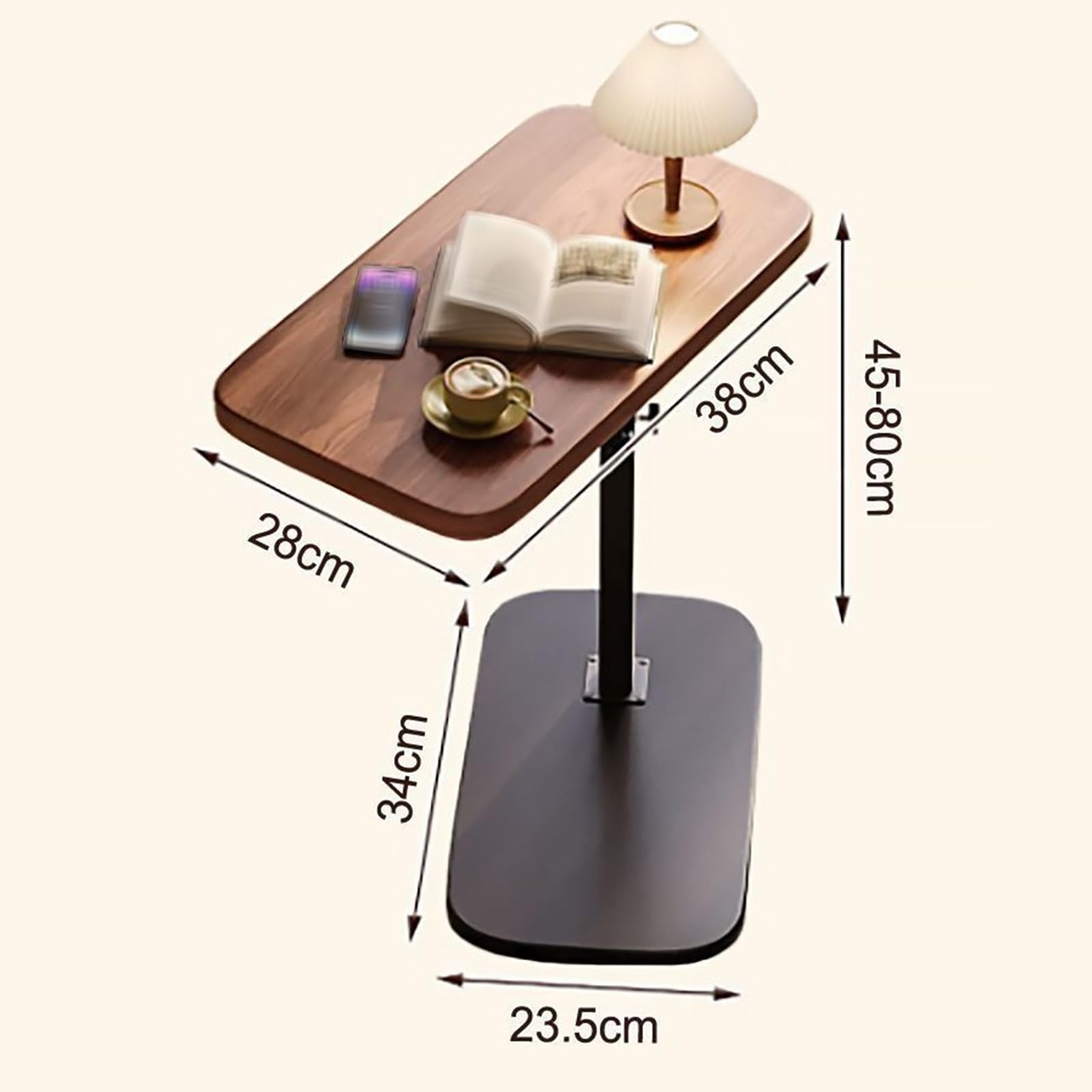 Mesa de Cama para Pacientes Encamados Mesa Auxiliar Ordenador Que Ahorra Espacio Sofá Auxiliar Mesa Regulable en Altura con Tablero Giratorio 360° para el Hogar, Hospital(Yellow)