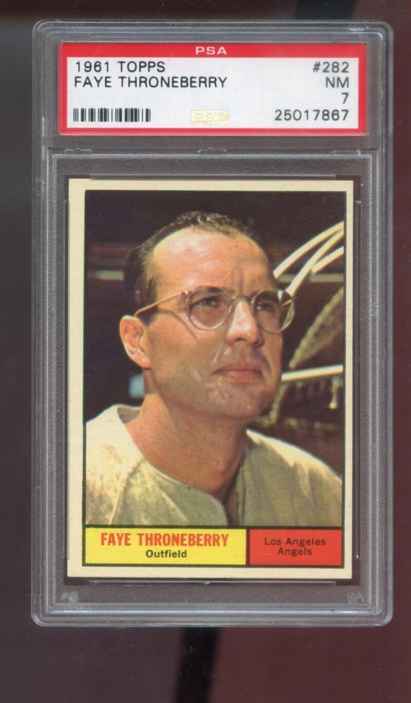 1961 Topps #282 Faye Throneberry PSA 7 Graded Baseball Card Los Angeles Angels