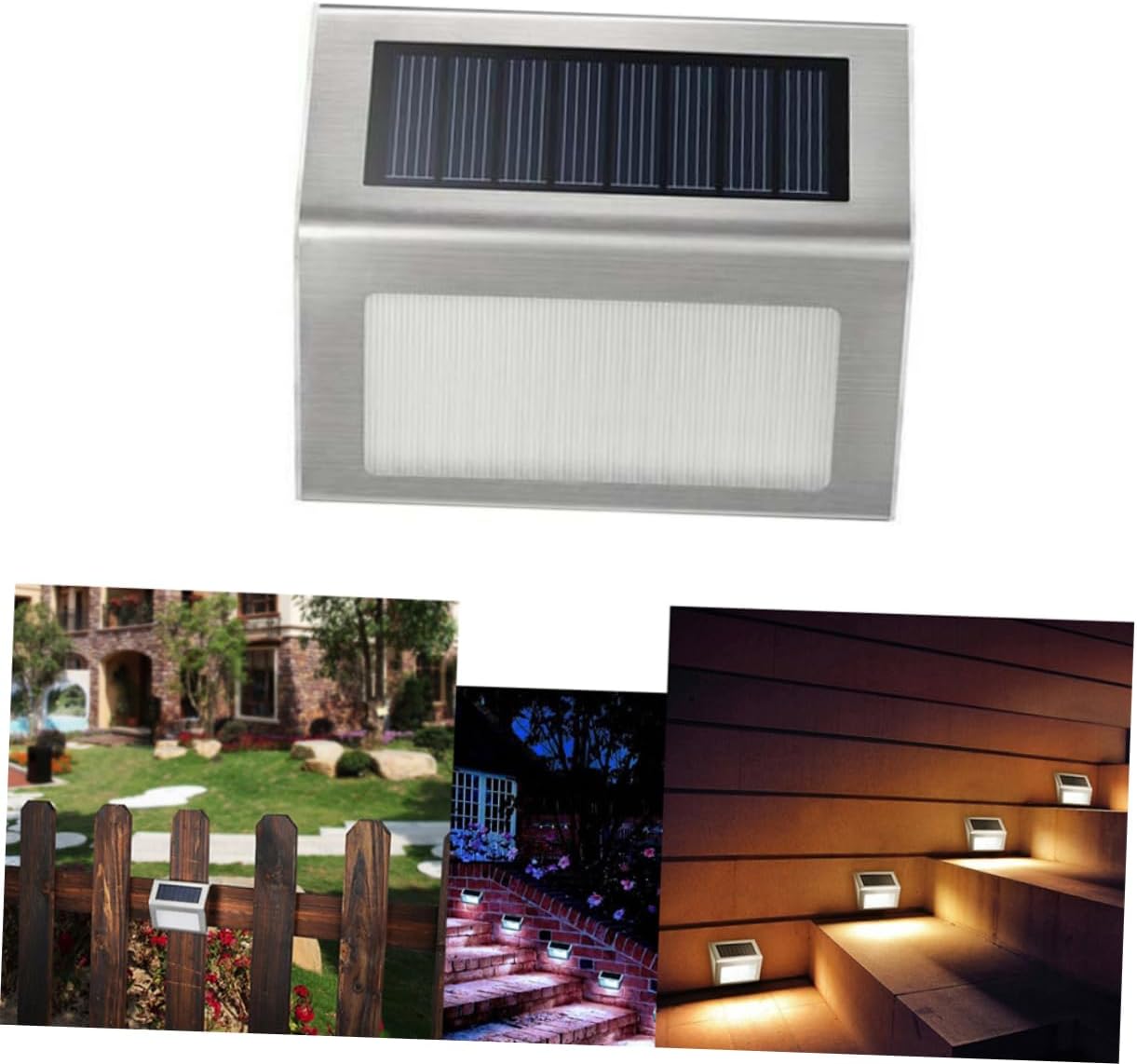 ARTIBETTER 10PCS Solar Powered Stainless Steel Motion Sensor Wall Light LED Outdoor Step Lamp for Garden Deck Patio Waterproof and Energy Efficient