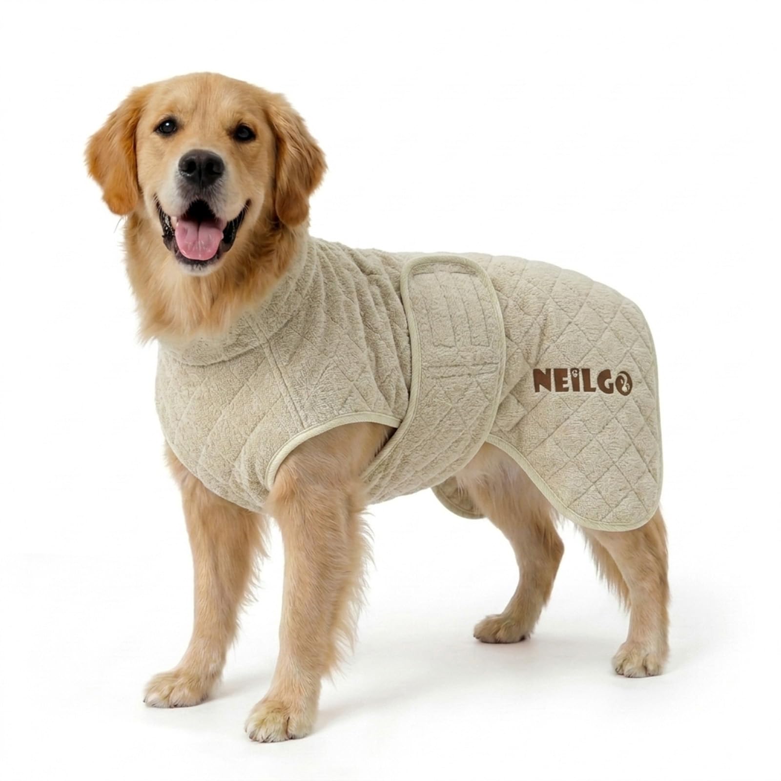 Peignoir chien séchage rapide en coton de bambou vert clair 720g