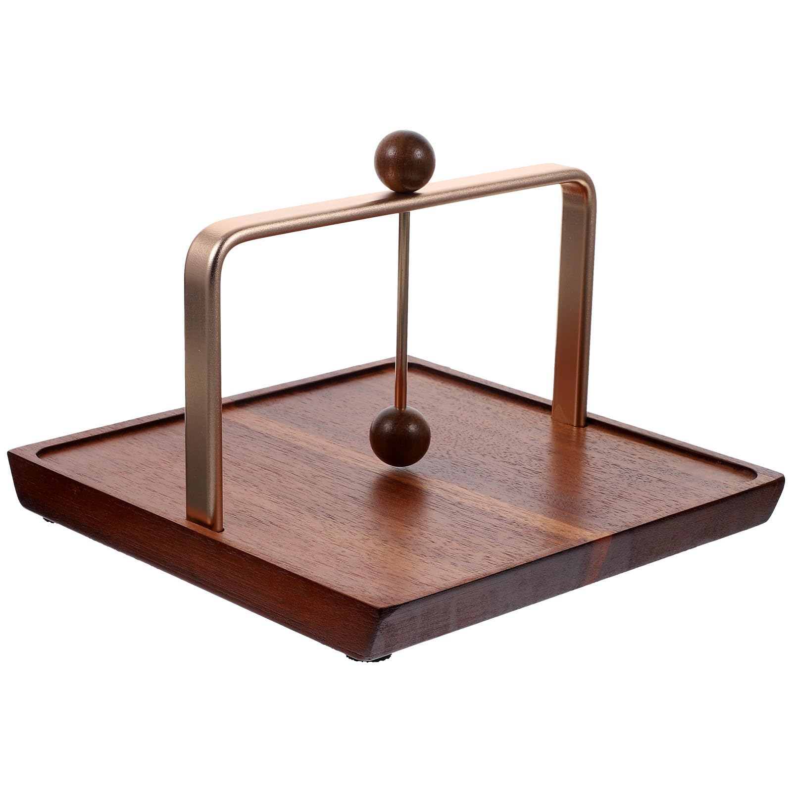 Servilletero Gran Capacidad Diseño Cuadrado Práctico y Elegante de Madera y Hierro de Mesa para Uso en Casa y Escritorio