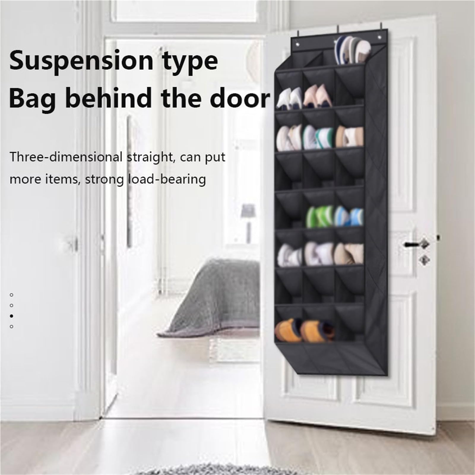 Organizador de Zapatos sobre la Puerta, Estante de Almacenamiento Colgante Oxford Resistente