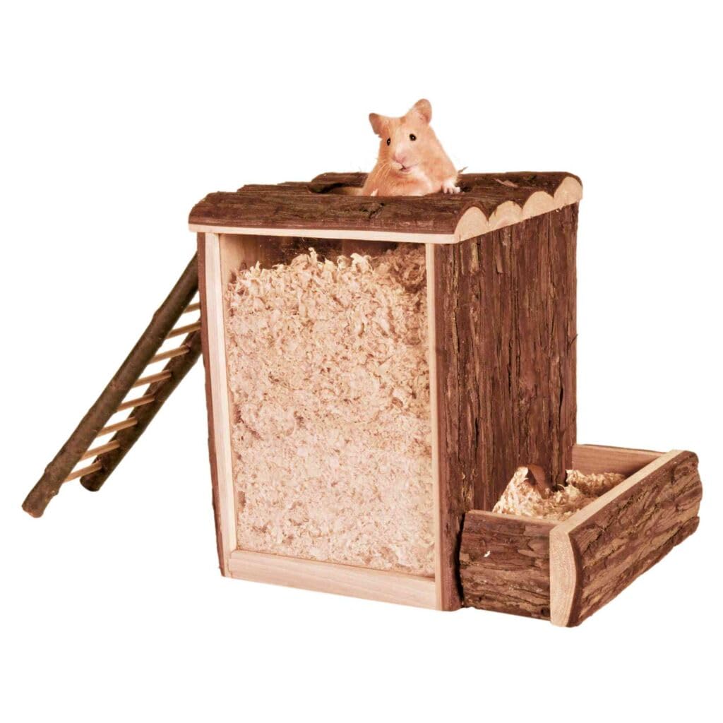 Trixie Large Wooden Digging Tower For Pet Hamster, 25 × 24 × 20Cm - Hamster 20 - Tower Hamster Wooden Large Digging Pet 25 24 20 Cm Play