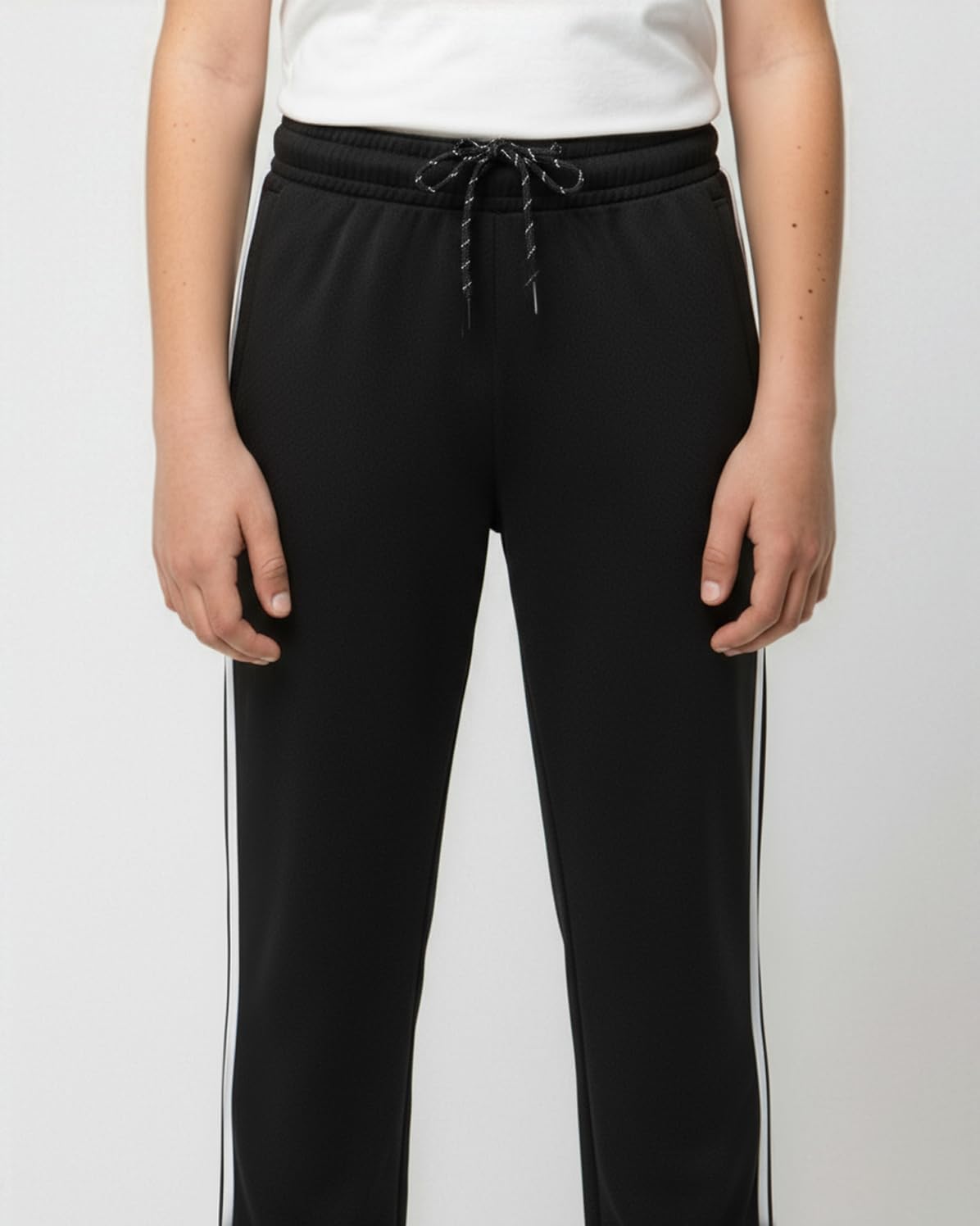 Real Essentials 3 Pack: Boys' Mesh Open Bottom Active Sweatpants with Pockets & Drawstring - Image 2