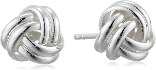 Sterling Silver or Gold Plated Thick Love Knot Post Earrings, (previously Amazon Collection)