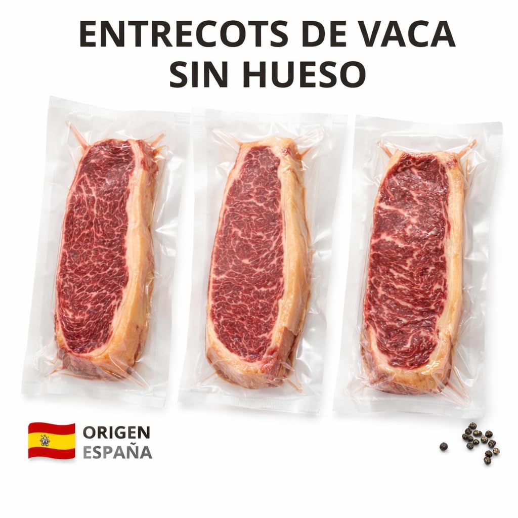 3 x Entrecot Premium Seleccionado (350g) - Envío 24h por frío - Lomo de Vaca Simmental (de 5 a 8 años) - Seleccionado por Cosecha Privada
