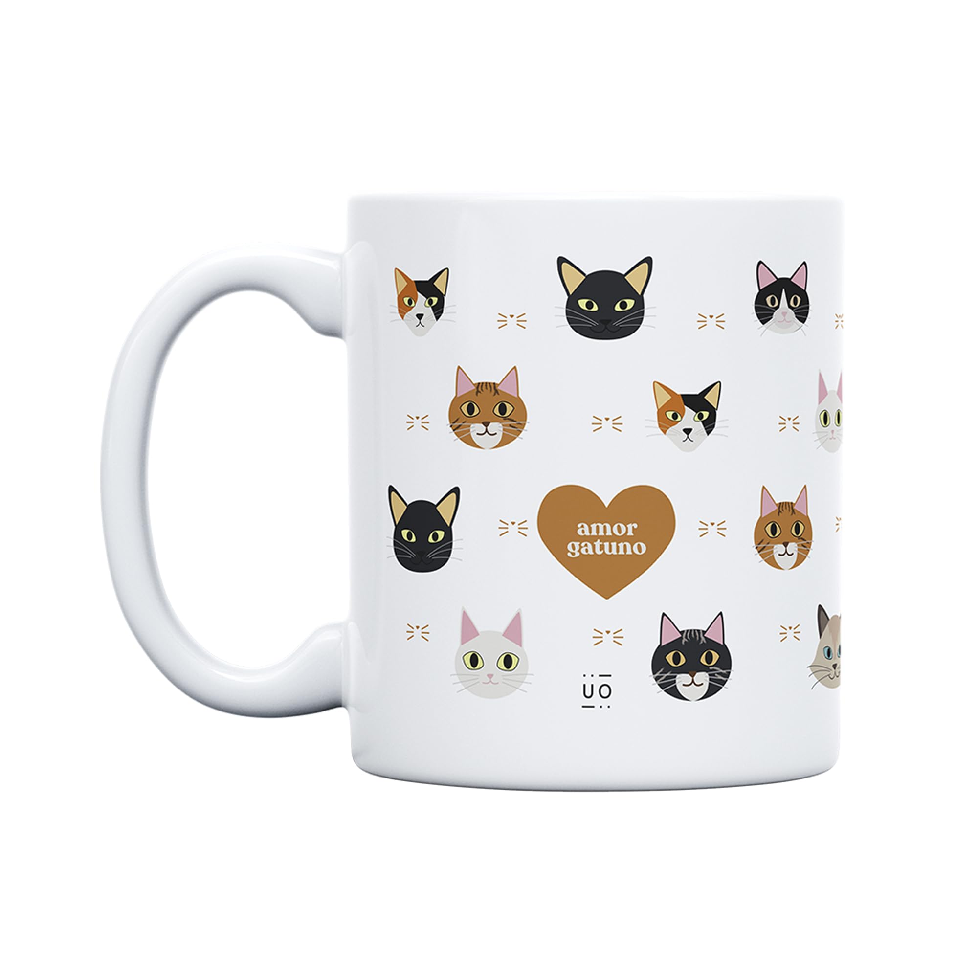 UO Gift Mug with Message Cat Love, Gift for Friends, Gift for Friends, Original Christmas Gift, Original Secret Santa Gift, 350 ml, Ceramic
