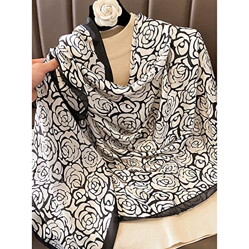 Image of Aufeel Fashion Scarves 100% Silk Felling Scarf Long Lightweight Sunscreen Shawls Wrap for Women Hair Scarves