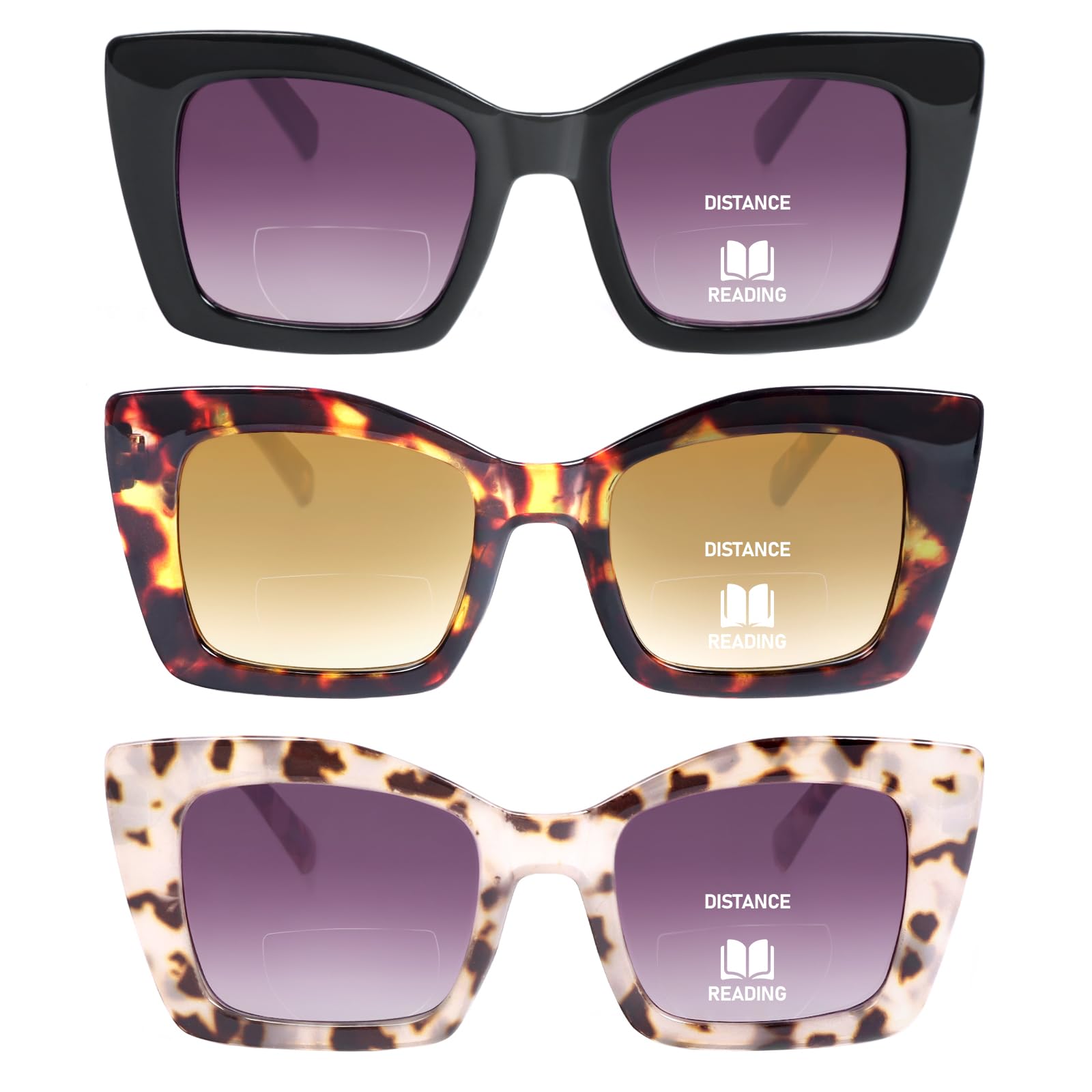 UVTQSSP 3er-Pack Lesebrille mit Sonnenschutz Lesesonnenbrillen für Damen Herren Sonnenlesebrille mit UV400-Schutz