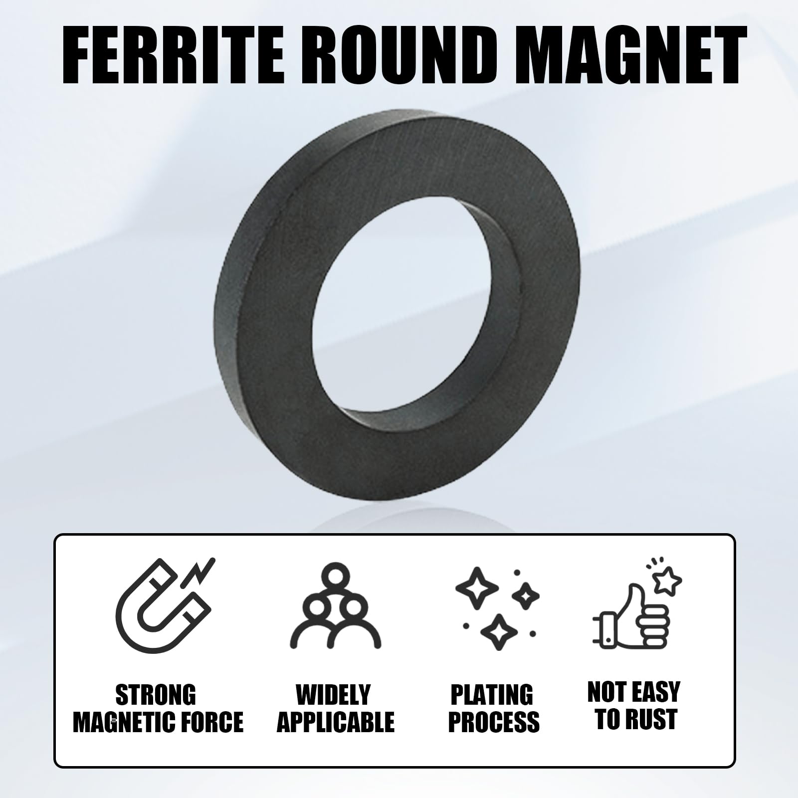 4 unidades de imanes para anillos: diámetro de 70 mm x 32 mm x 15 mm, anillo de ferrita con agujero, resistente anillo magnético con agujero para industria, bricolaje, manualidades, proyectos de