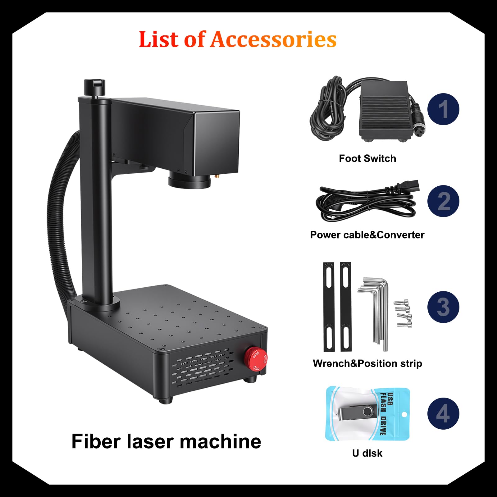 5W 10W Machine de Marquage Laser à Fibre, Graveur Laser de Bureau pour Métal Acier Inoxydable Aluminium Bijoux Plastique, Graveur Laser Portable pour Gravure Découpe, Lentille 175mm, 220V