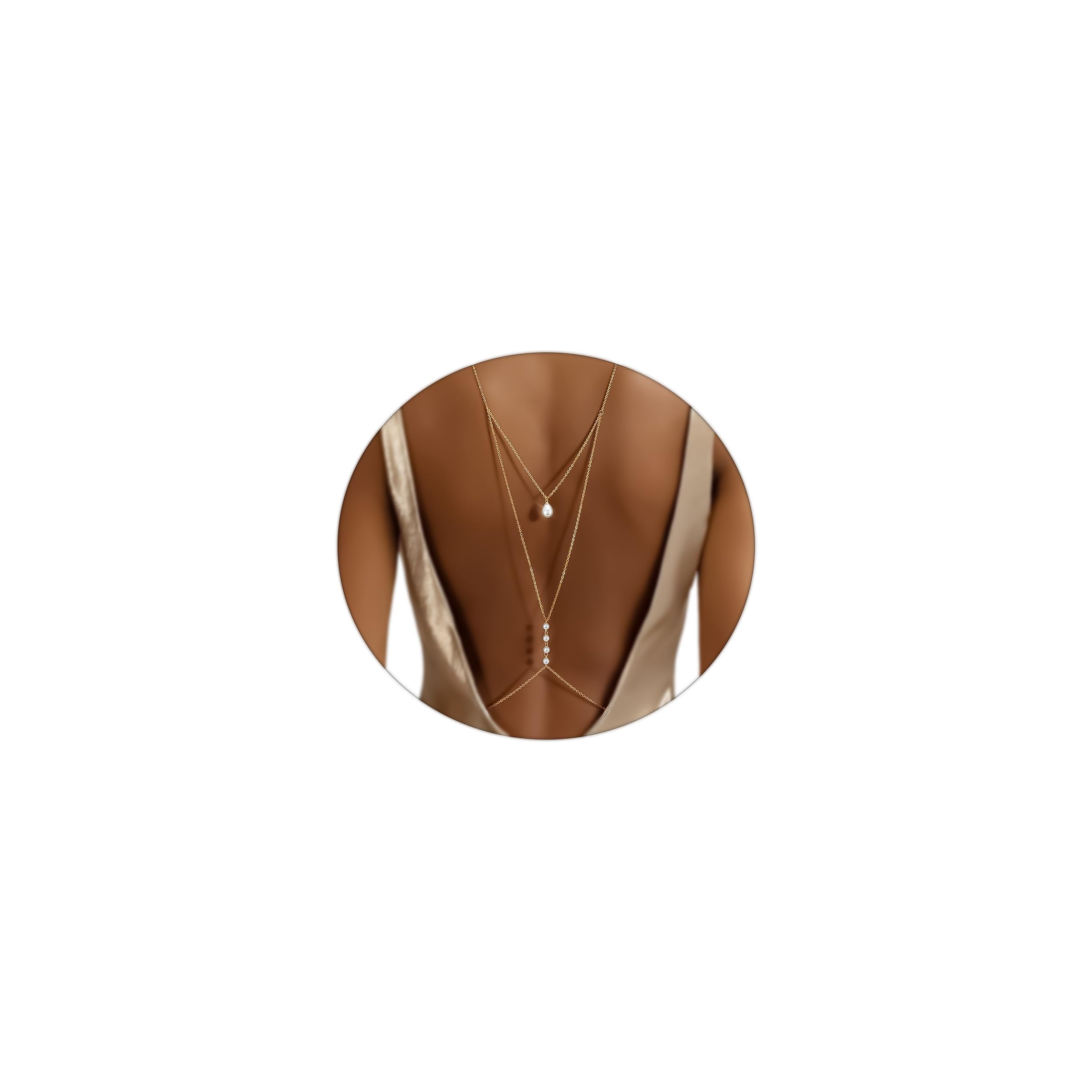 XZQTIVE 14K Women Gold Body Chain Sexy Body Jewelry for Summer Beach Women Chain Bra for Bikini Back Necklace Jewelry