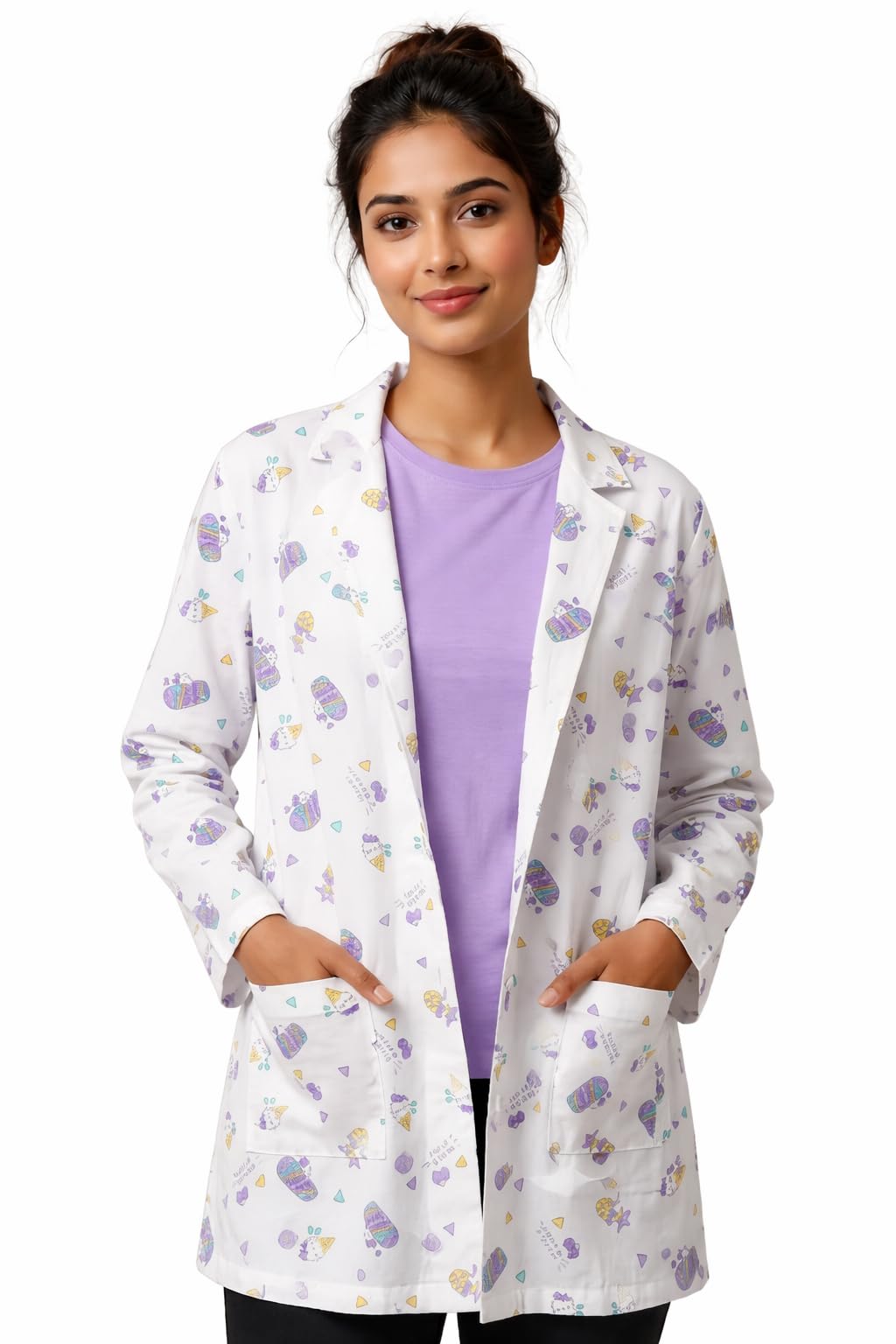 Women's Lightweight Printed Modest Coat with Matching Face Cover, Breathable Summer Outerwear.-picture-42