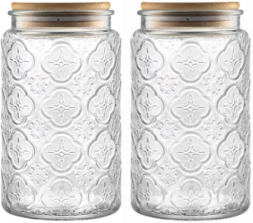 ANSQU Tarro de vidrio de 34OZ (Begonia redonda, 2)