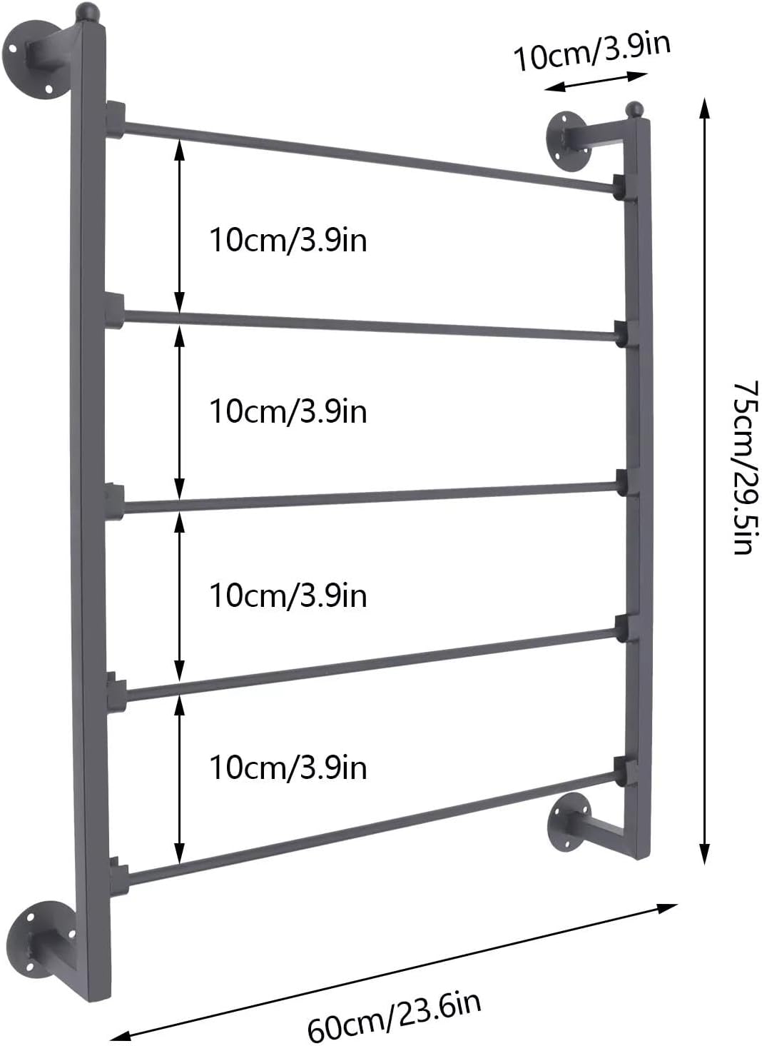 for Wall Mount Metal Scarf Organizer Hanging Rack for Clothing Store Living Room