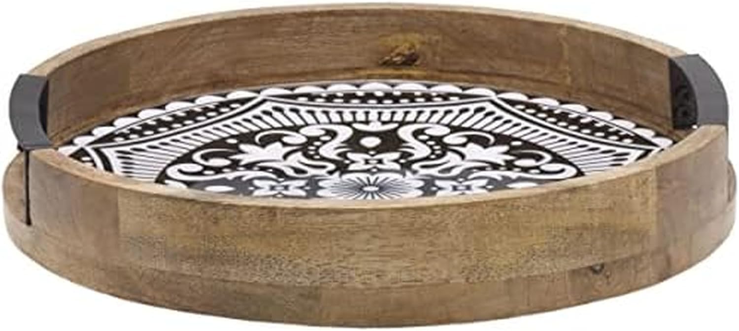 Gourmet Basics by Mikasa Kensington Lazy Susan Serve Tray, 12 Inch, Black
