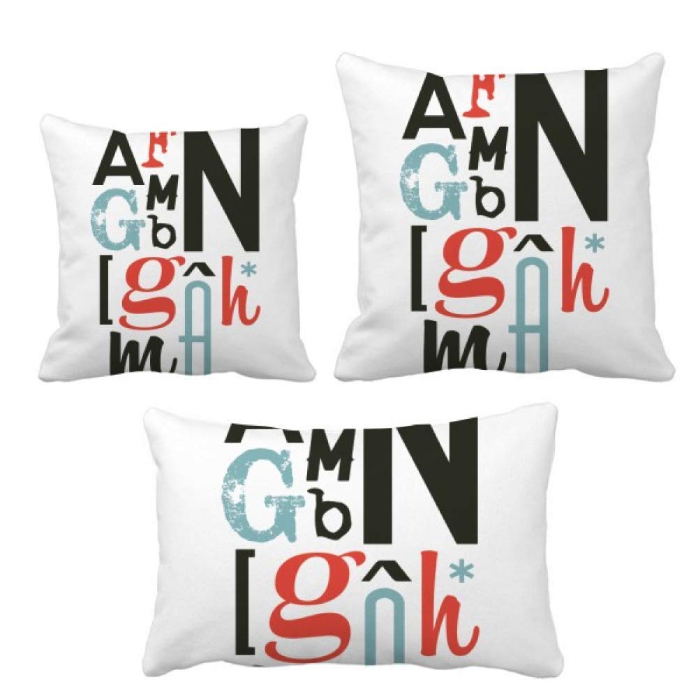 Housse de coussin élégante alphabet avec citation pour décoration de canapé maison