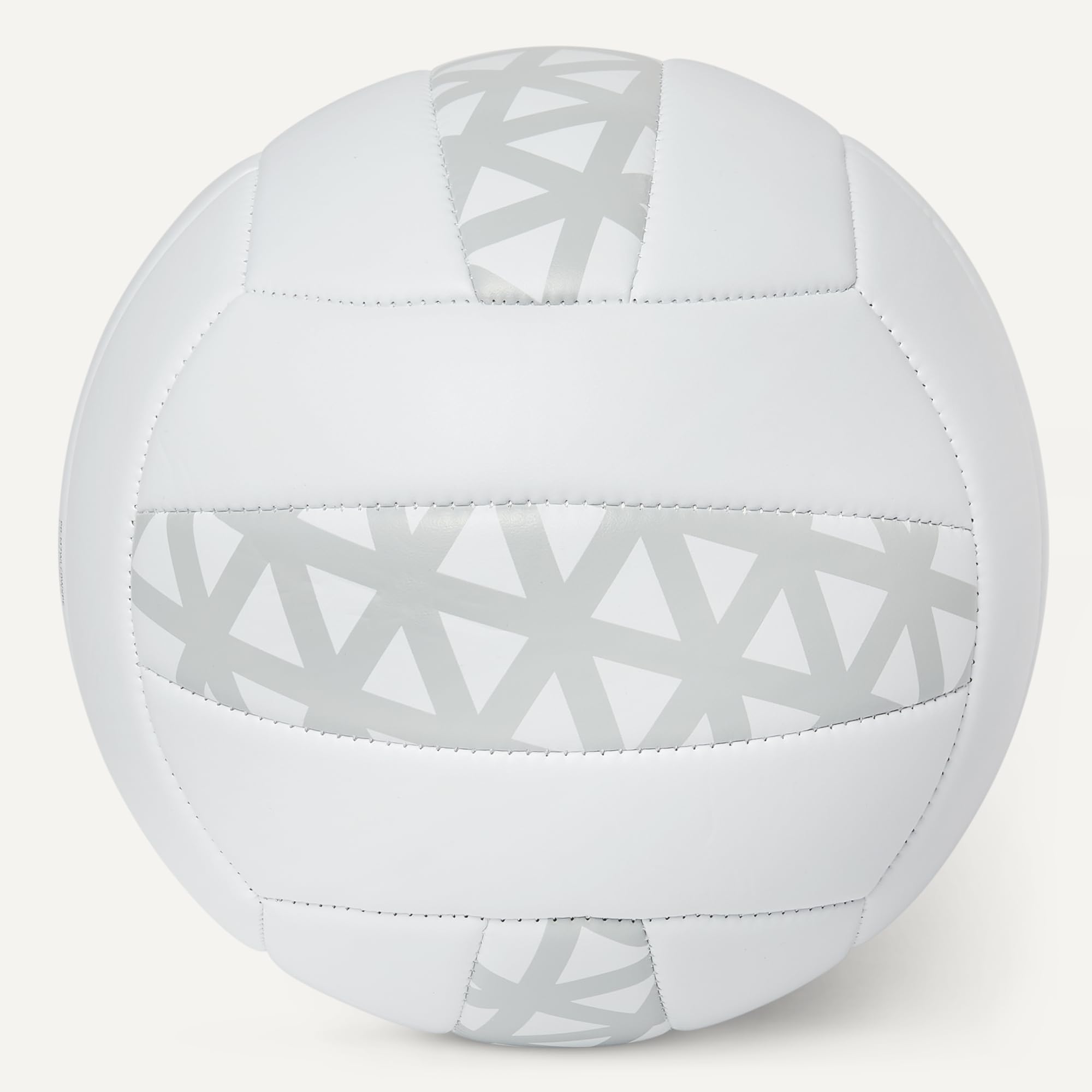 Amazon Basics Balón de Voleibol Tamaño 5 con Bomba, Entrenamiento Piel Sintética PVC, Blanco y Gris